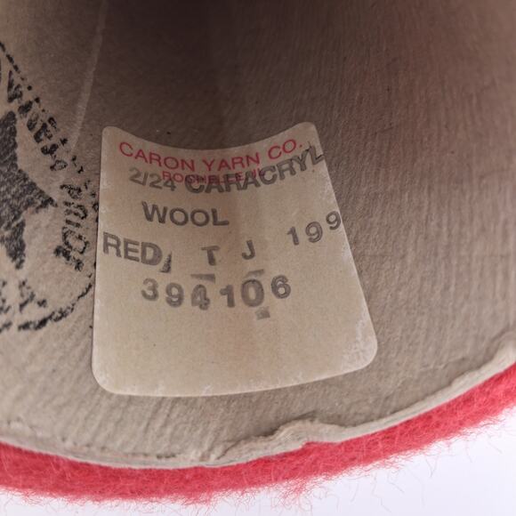 Very Large Red Wool Crochet Thread Cone Vintage Lace Knitting Crochet - Picture 4 of 5